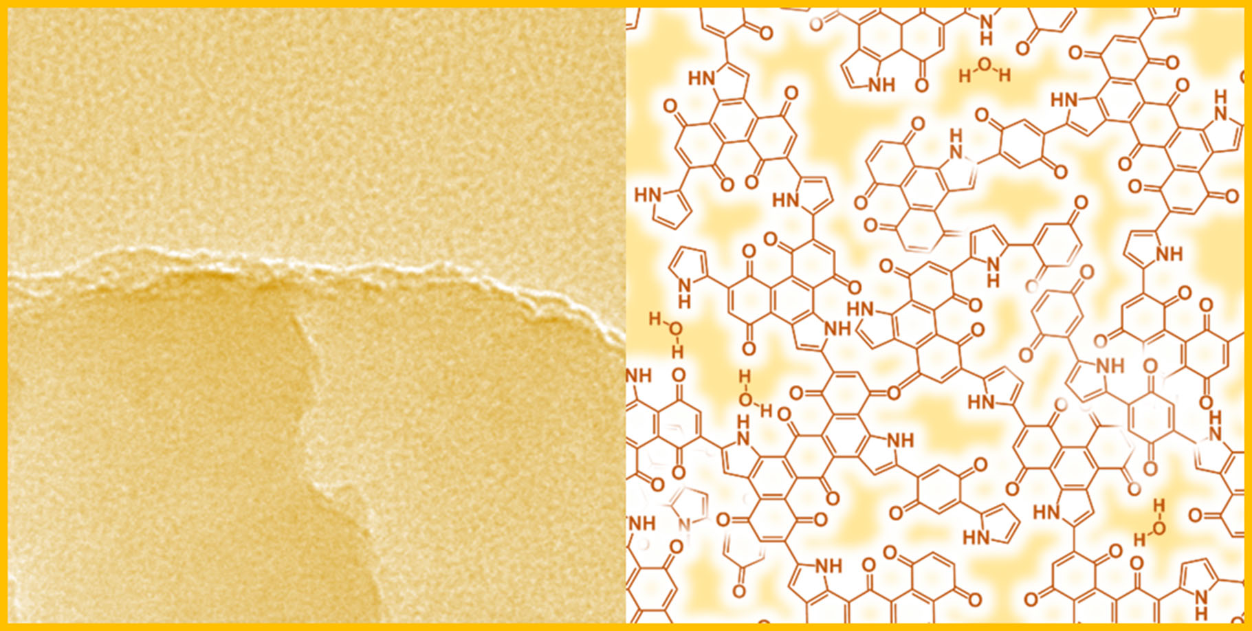Amorphous 2D materials containing a conjugated-polymer network