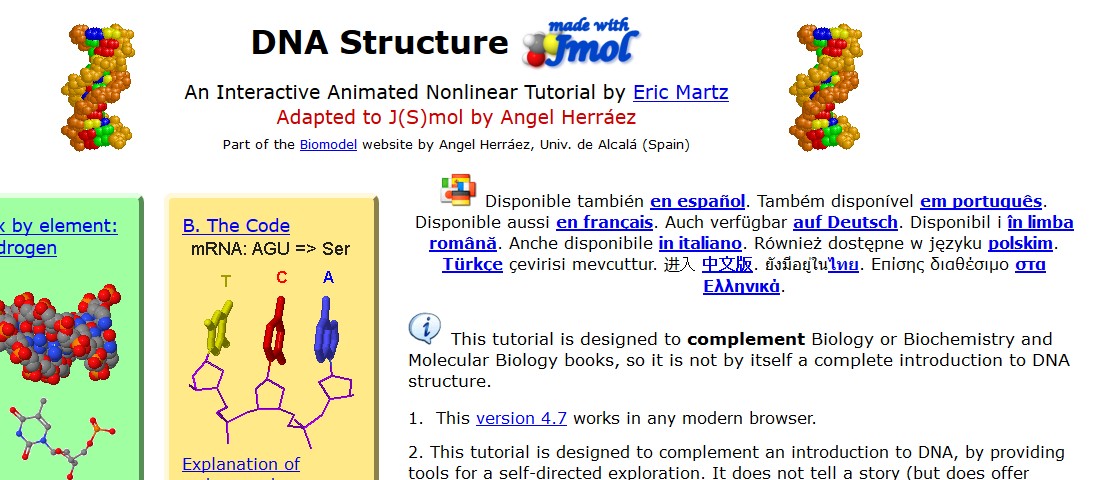 DNA Structure Tutorial: a long-lived resource with international audience
