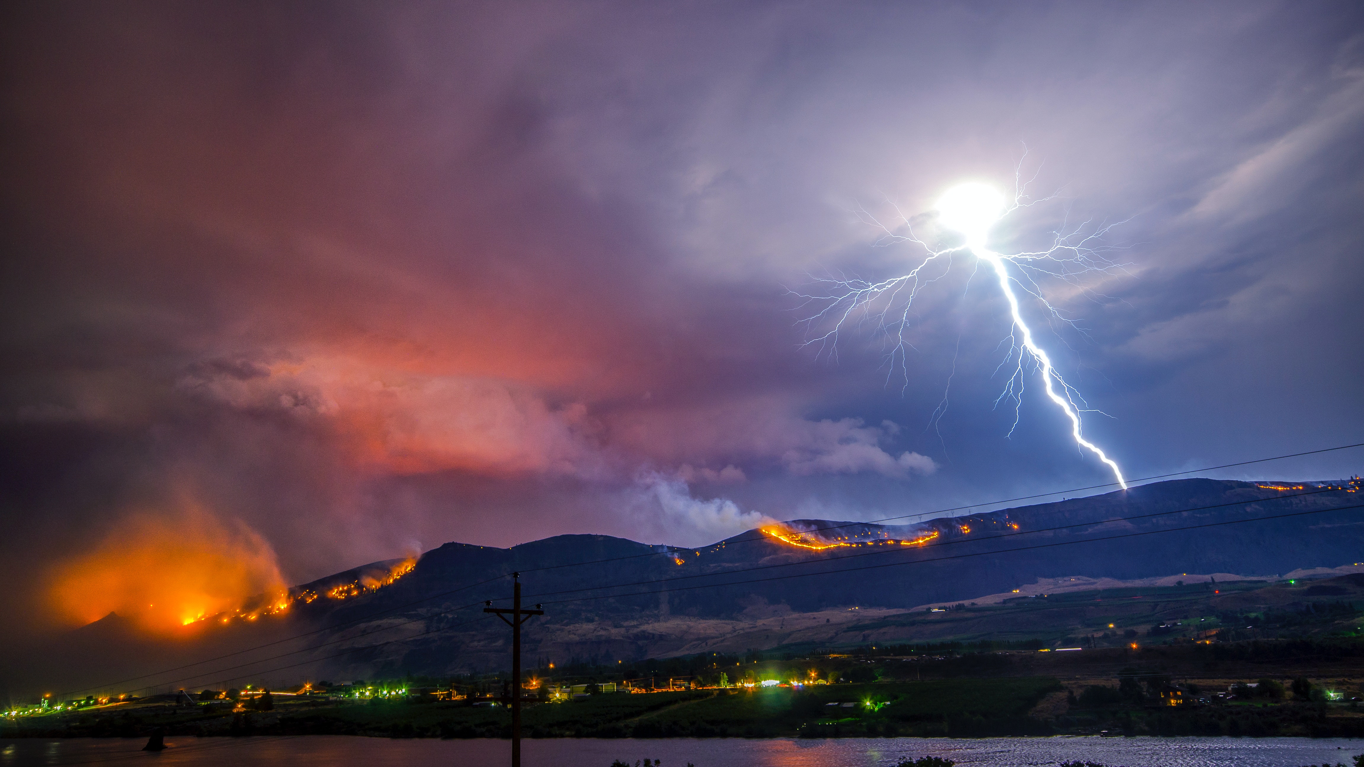 Changes in patterns of wildfires caused by lightning strikes due to climate change.
