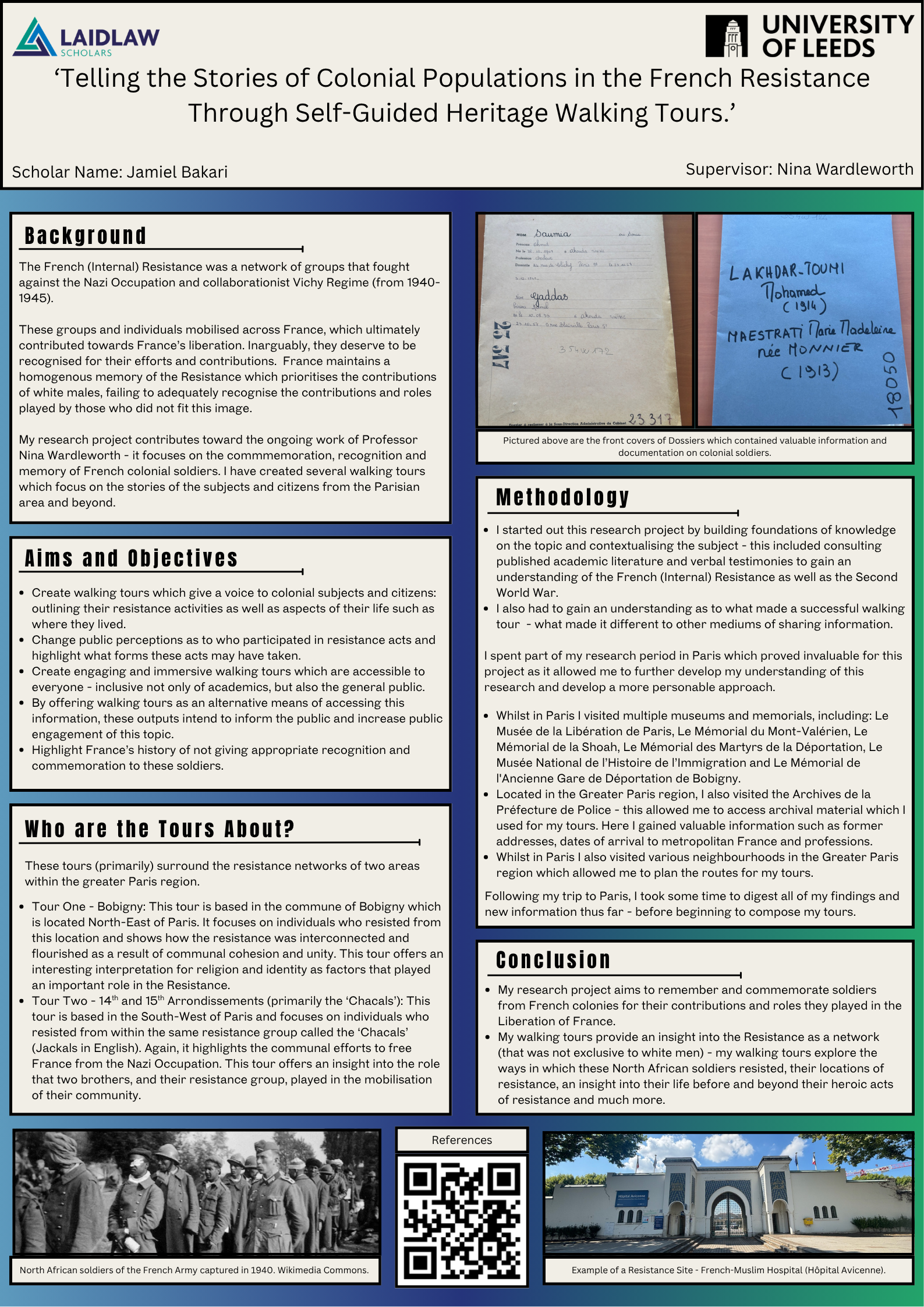 Research Poster - Telling the Stories of Colonial Populations in the French Resistance Through Self-Guided Heritage Walking Tours