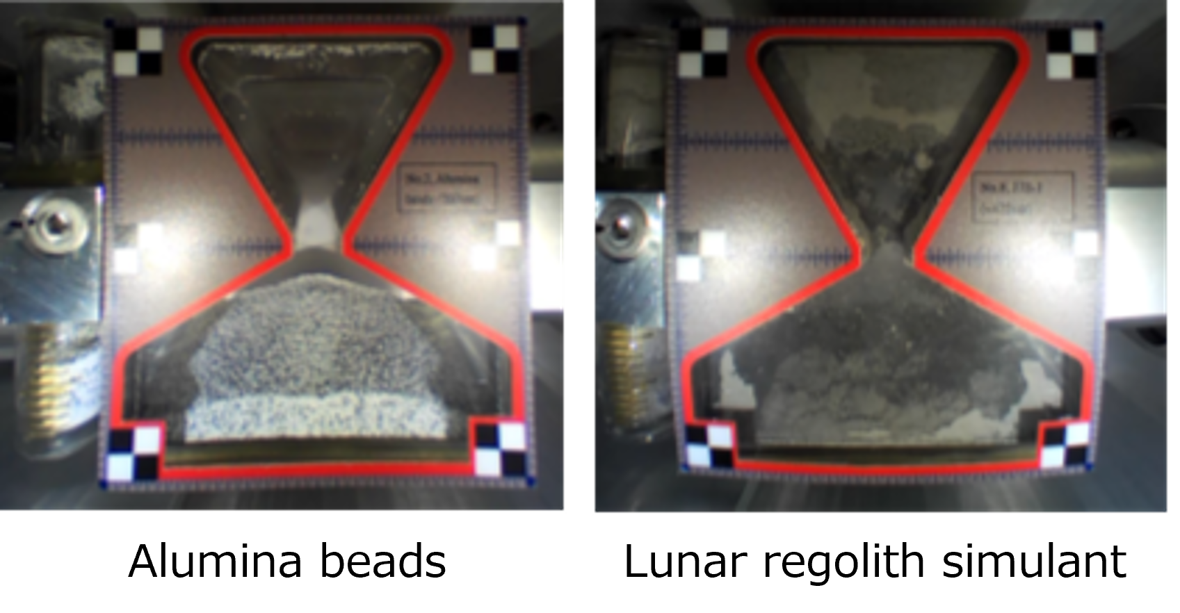 Successful measurement of granular flow characteristics in a low gravity environment