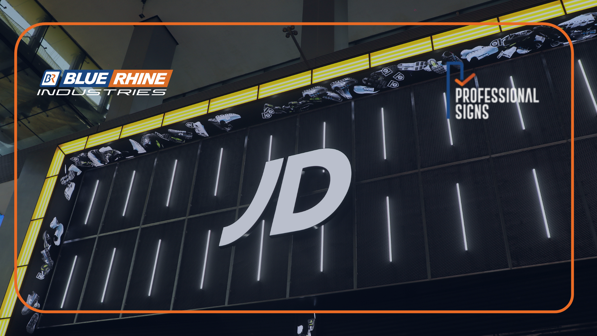 JD Sports Dubai Mall: Elevating Retail with Blue Rhine's Signage Solutions!