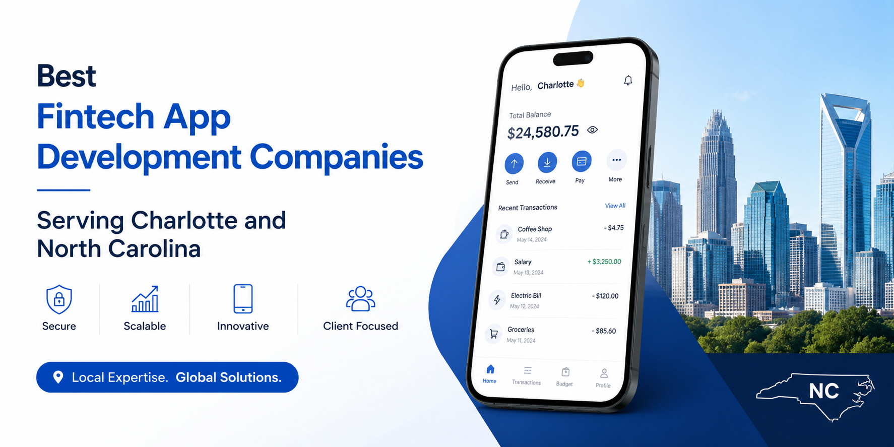 Best Fintech App Development Companies Serving Charlotte and North Carolina