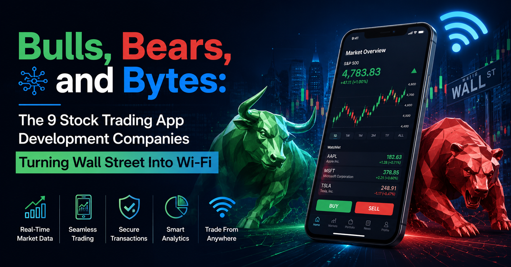 Bulls, Bears, and Bytes: The 9 Stock Trading App Development Companies Turning Wall Street Into Wi-Fi