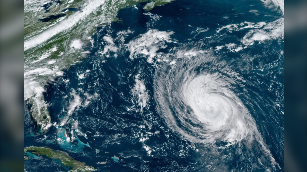 Microplastics from the ocean in a North Atlantic hurricane