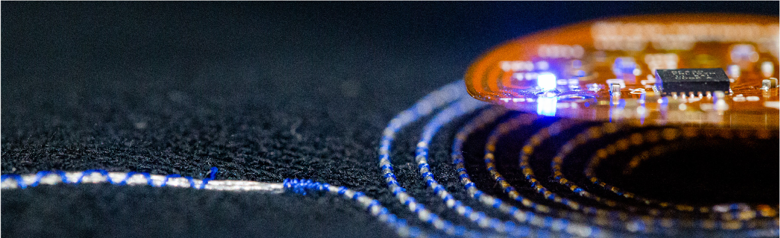 Clothing provide near-field connectivity for skin-like sensors