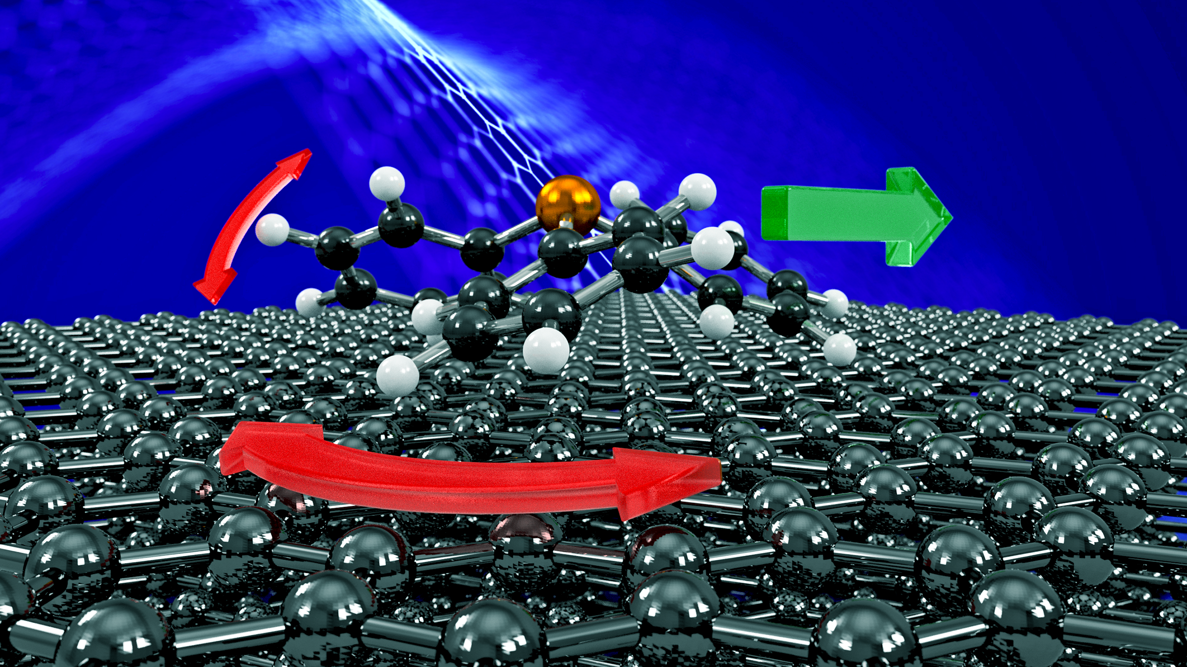 Molecular motion of a nanoscopic moonlander