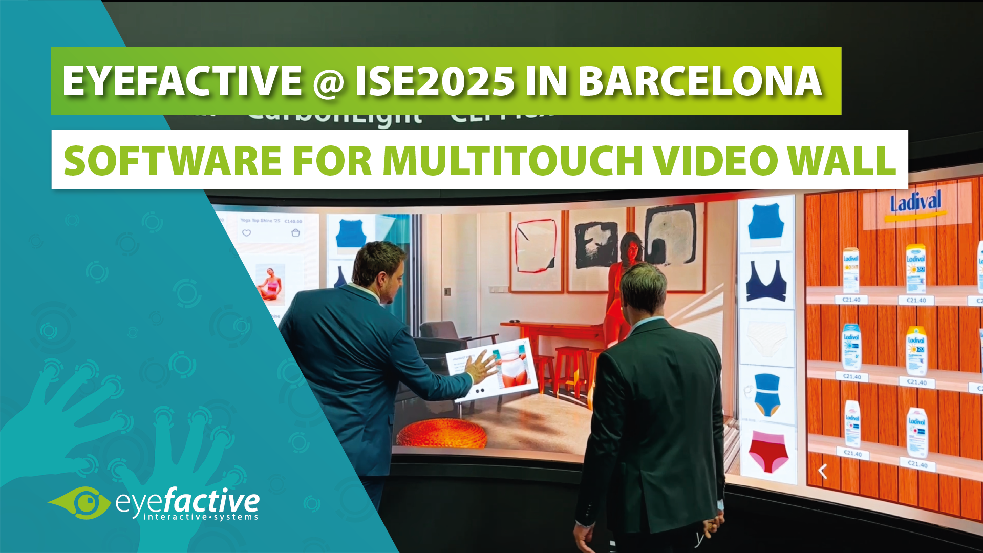 ISE 2025: Innovative Interactive Retail Signage Software on Curved LED Videowall