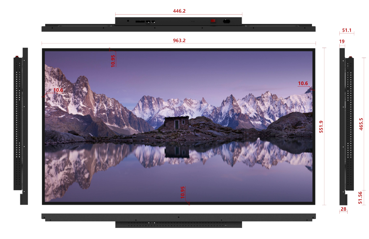 ultra slim LCD display for wallmount