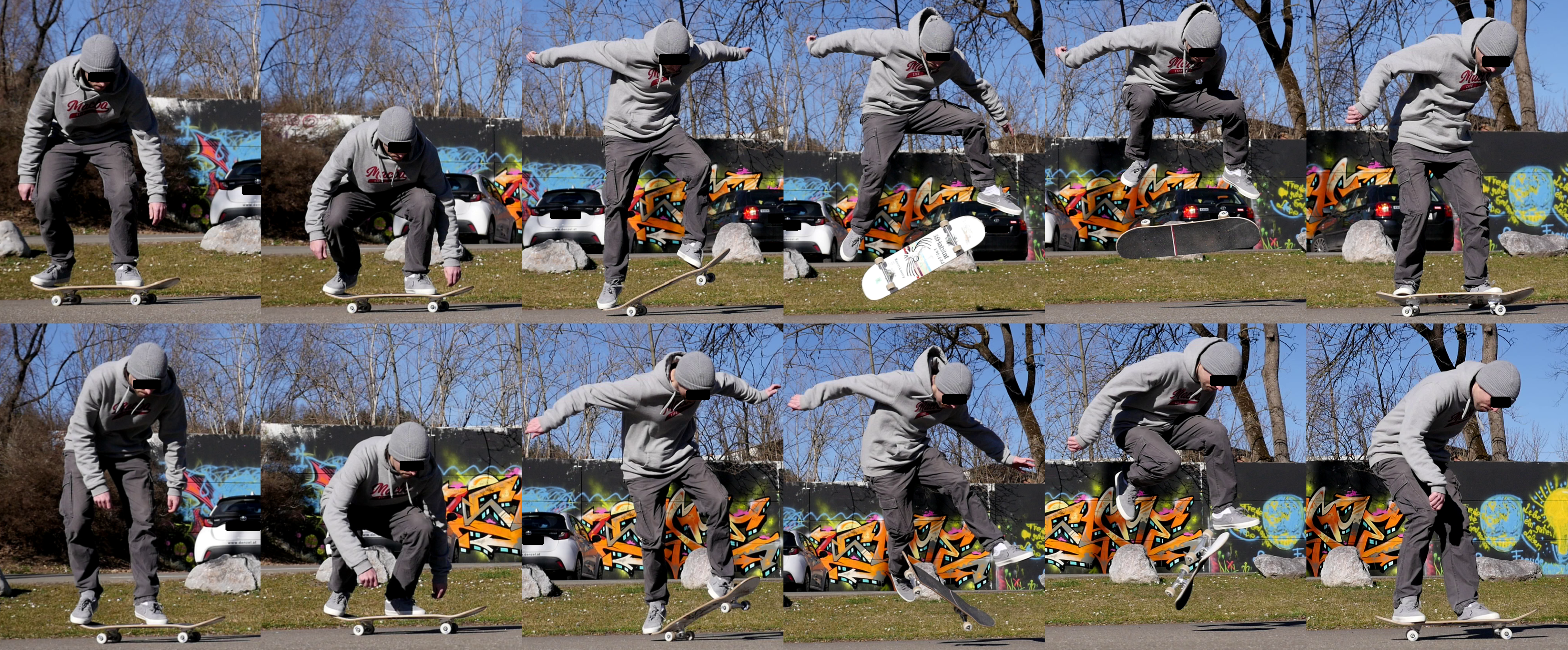 Muscle synergies are shared across fundamental subtasks in complex movements of skateboarding