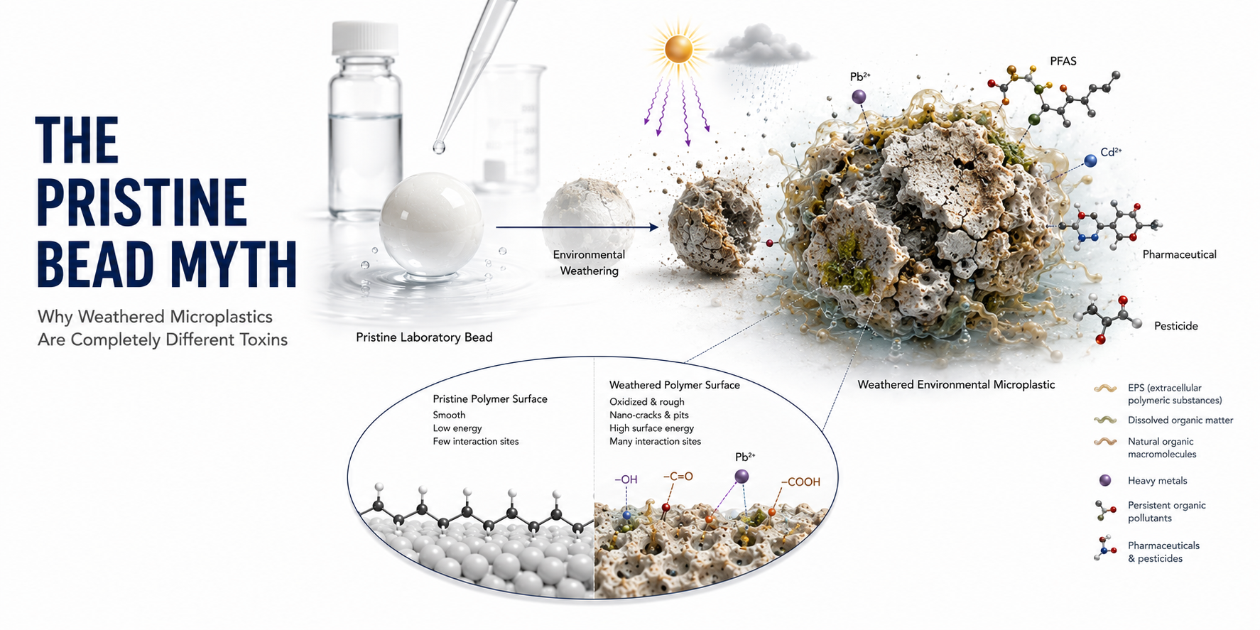 The Pristine Bead Myth: Why Weathered Microplastics Are Completely Different Toxins