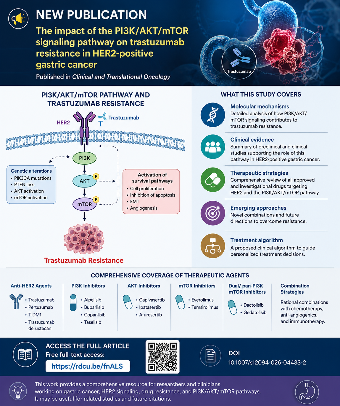 The impact of the PI3K/AKT/mTOR signaling pathway on trastuzumab resistance in HER2-positive gastric cancer