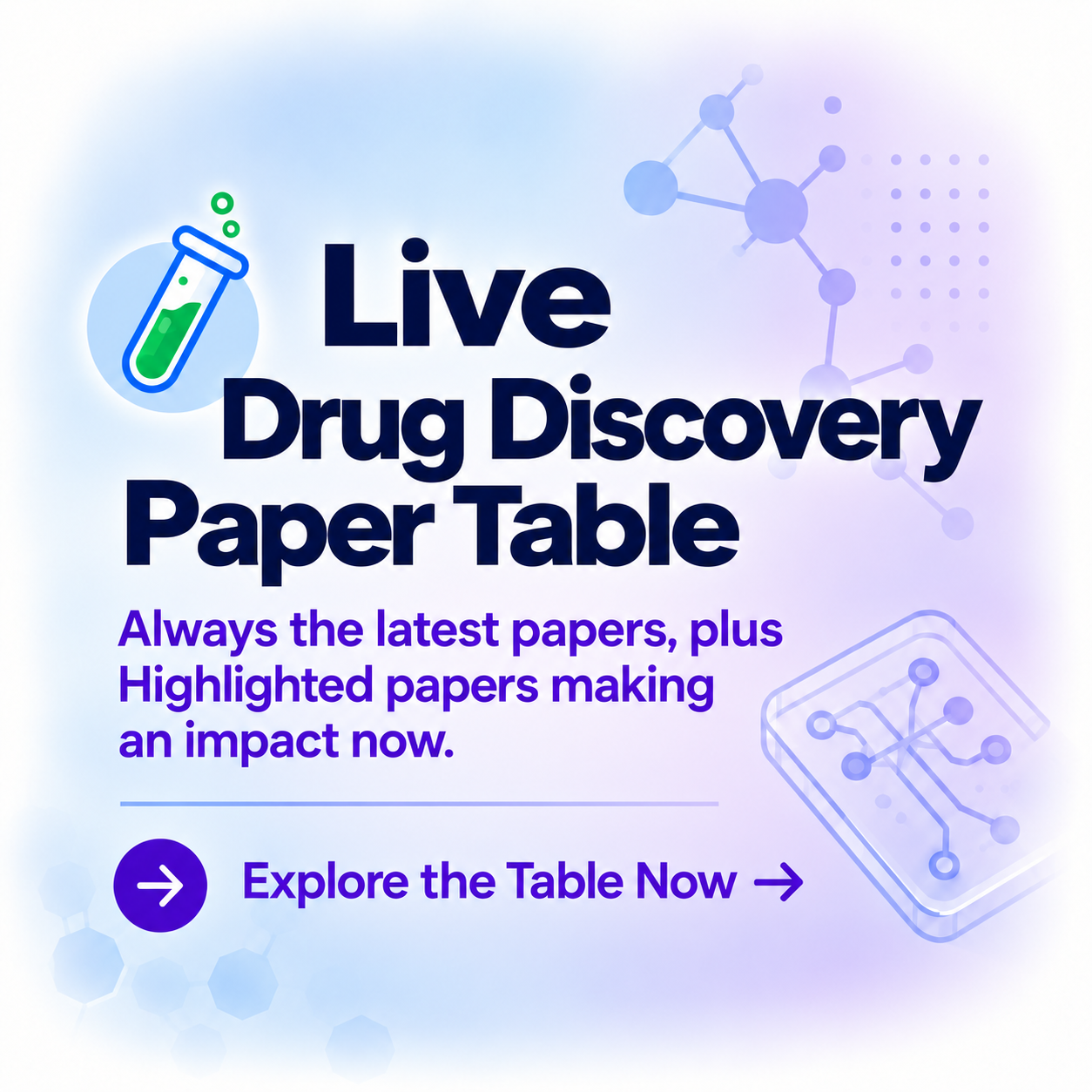NEW: 'Live Drug Discovery Paper Table'