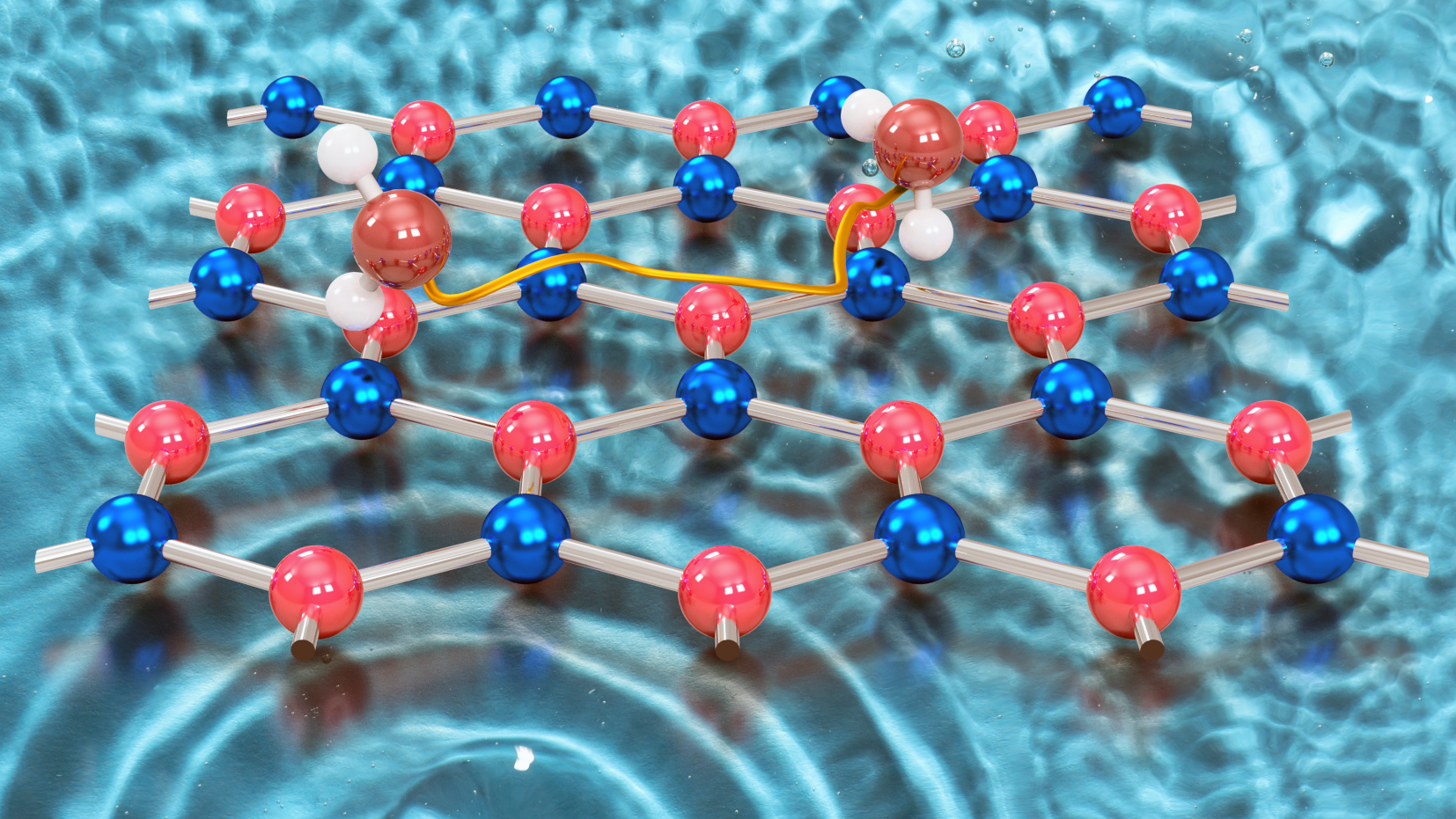 Water dances on hexagonal boron nitride
