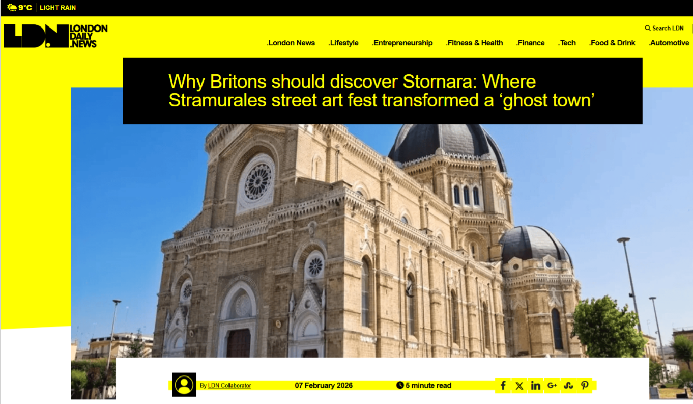 THE LONDON DAILY NEWS (STRAMURALES) - WHY BRITONS SHOULD DISCOVER STORNARA: WHERE STRAMURALES STREET ART FEST TRANSFORMED A 'GHOST TOWN'