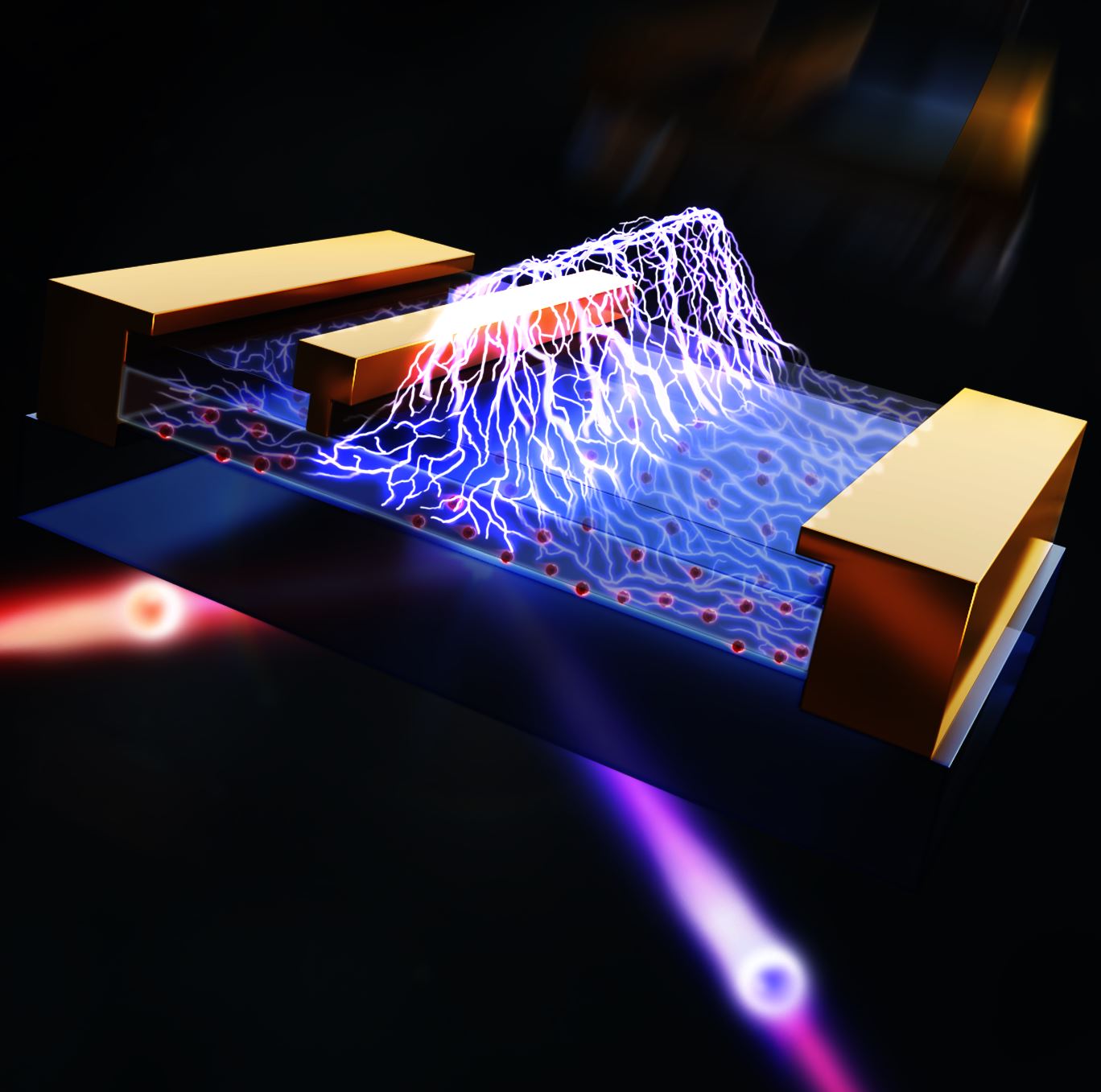 Imaging of electric field distribution in electronic devices