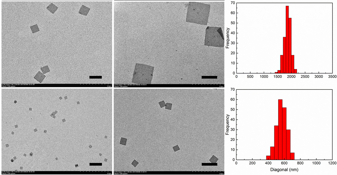  Uniform 2D square assemblies driven by a non-crystallization approach