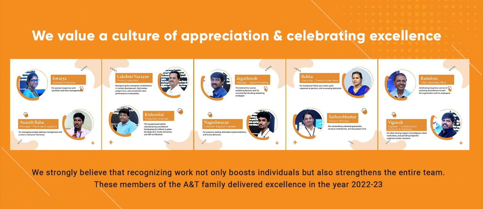 A&T - Celebrating Team Members' Contributions