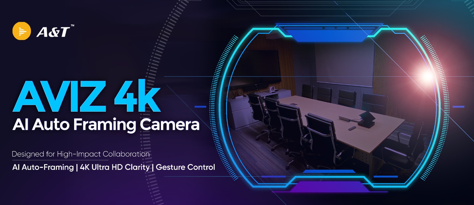 A&T's Aviz 4K - AI Auto-framing Camera