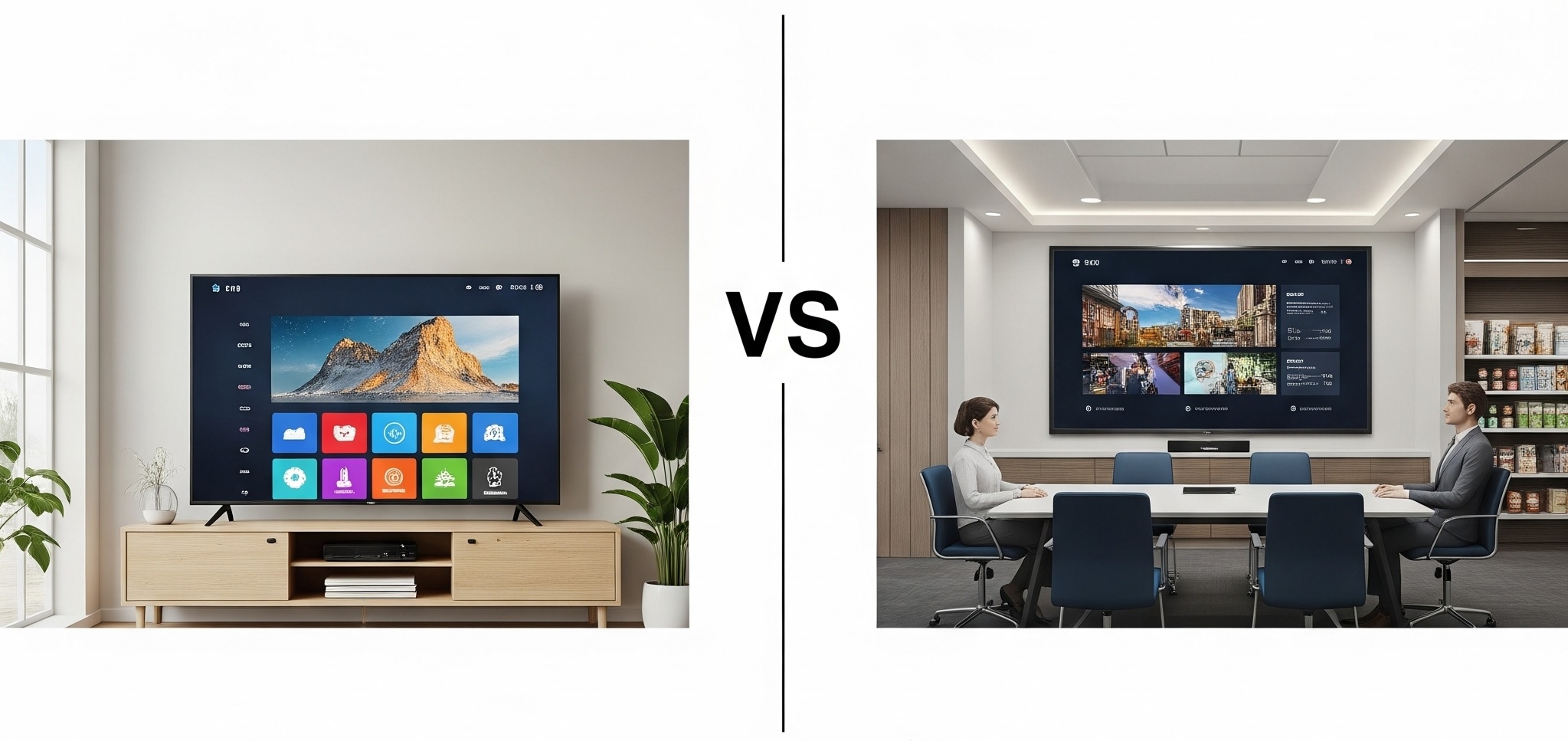 comparison of Smart TVs vs. Commercial Displays