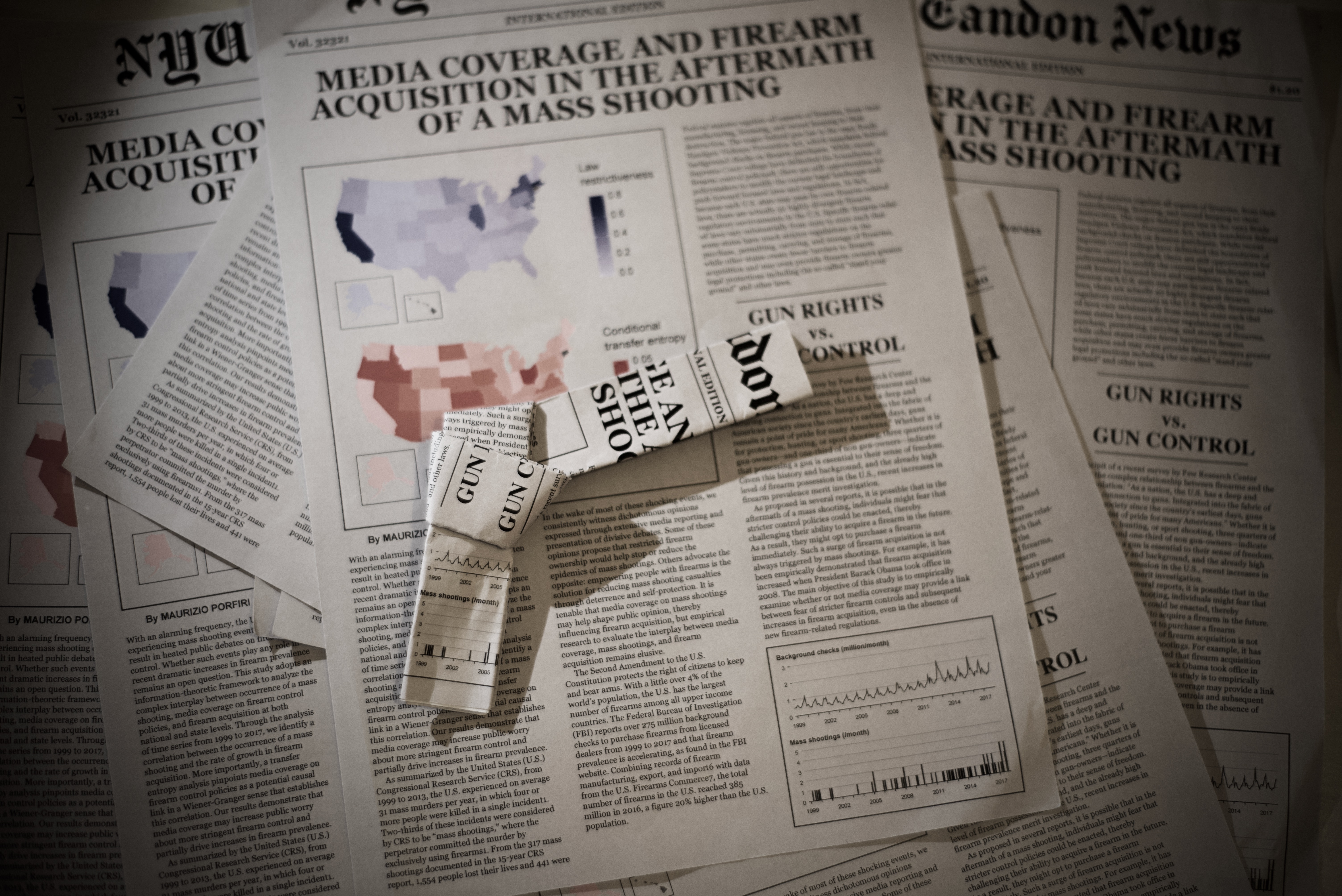 A complicated triangle of media, laws and guns