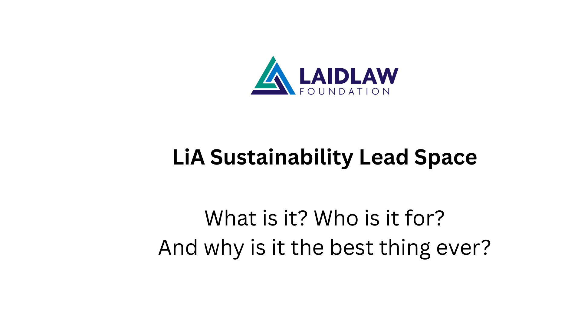 Welcome to the LiA Sustainability Leads space!