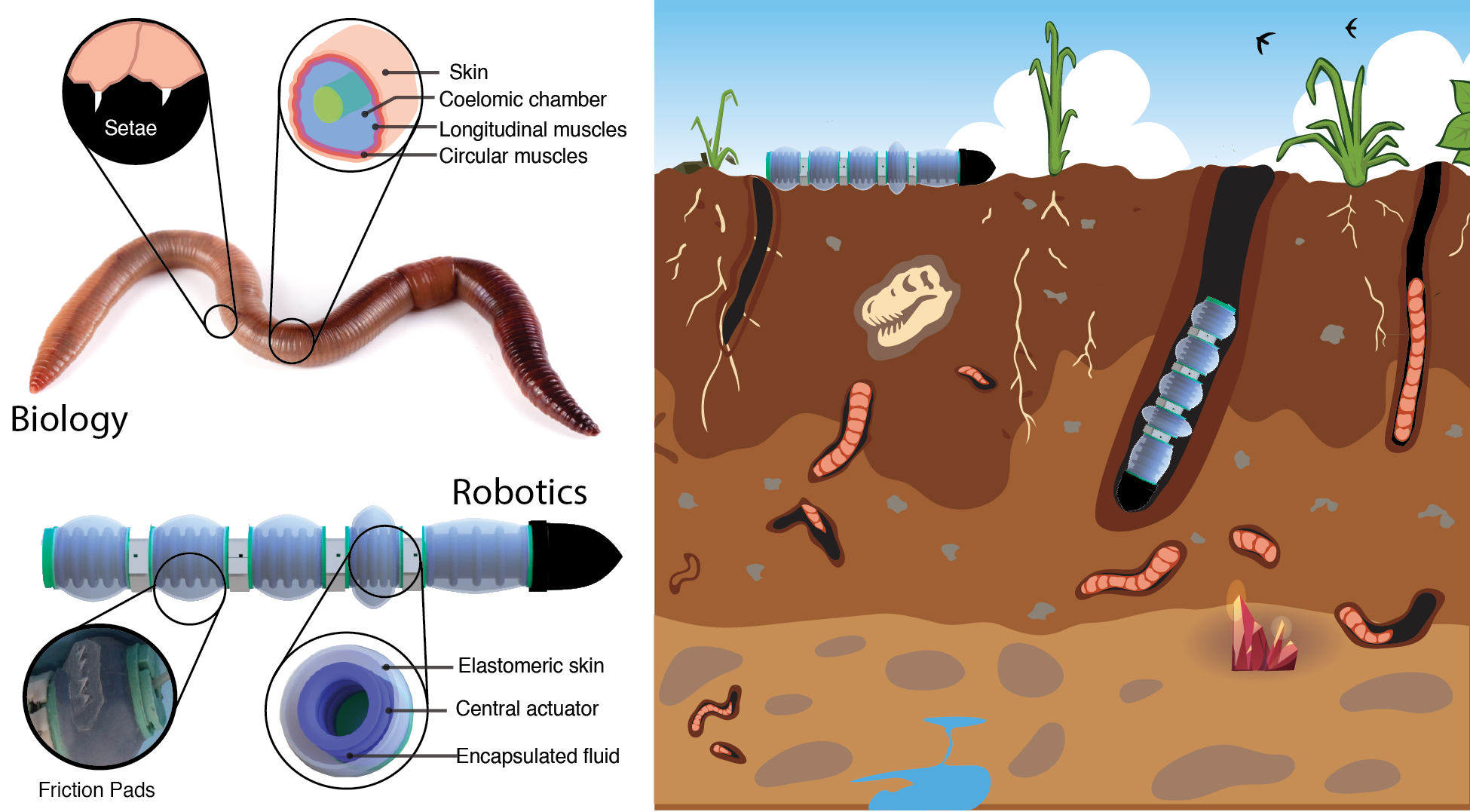 Earthworm Inspired Soft Robot Locomotion