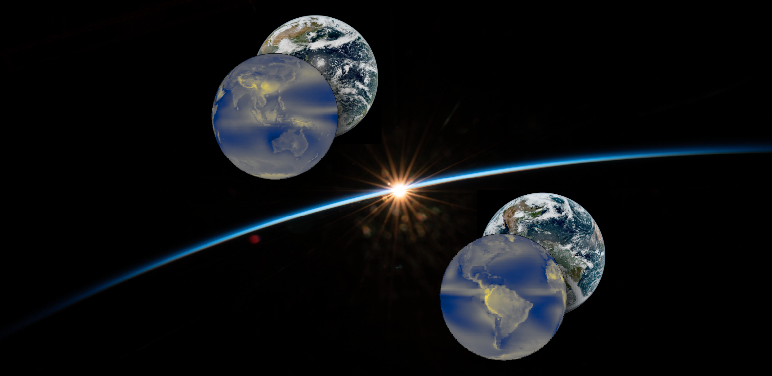 Earth also has an albedo symmetry in the East-West, and it's a triple symmetry