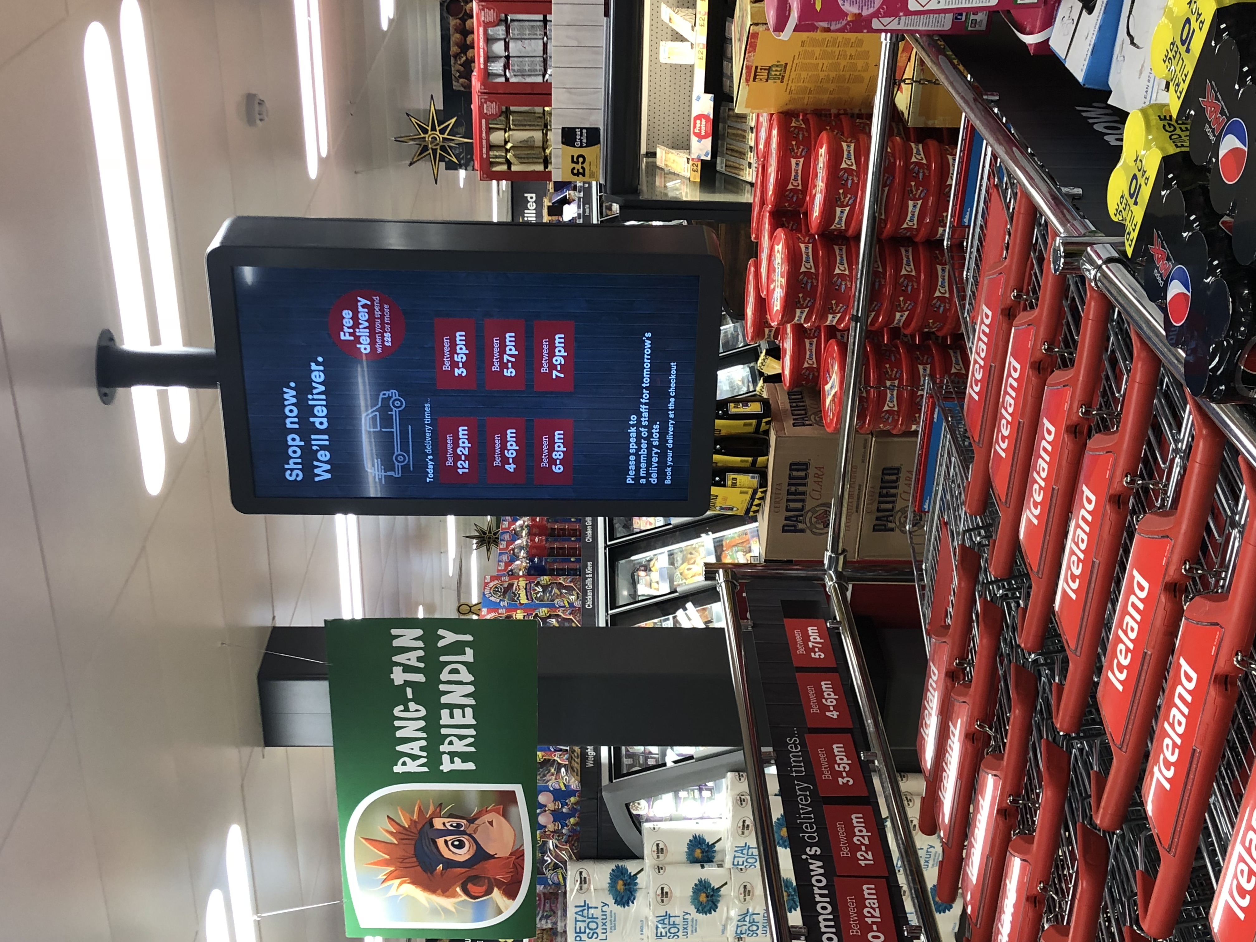 Iceland Foods real-time digital signage helps shoppers choose home delivery slots