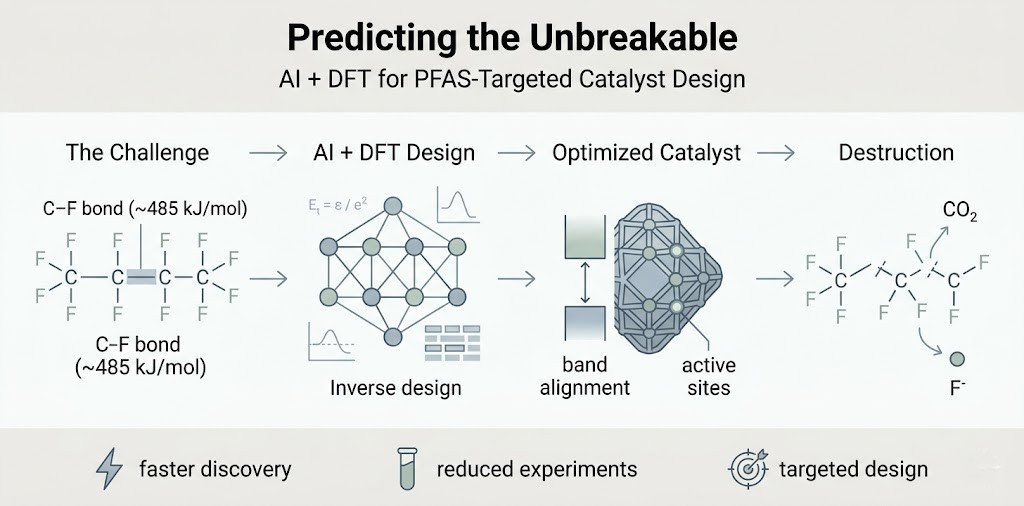Predicting the Unbreakable: How AI and Density Functional Theory (DFT) are Designing PFAS-Destroying Catalysts