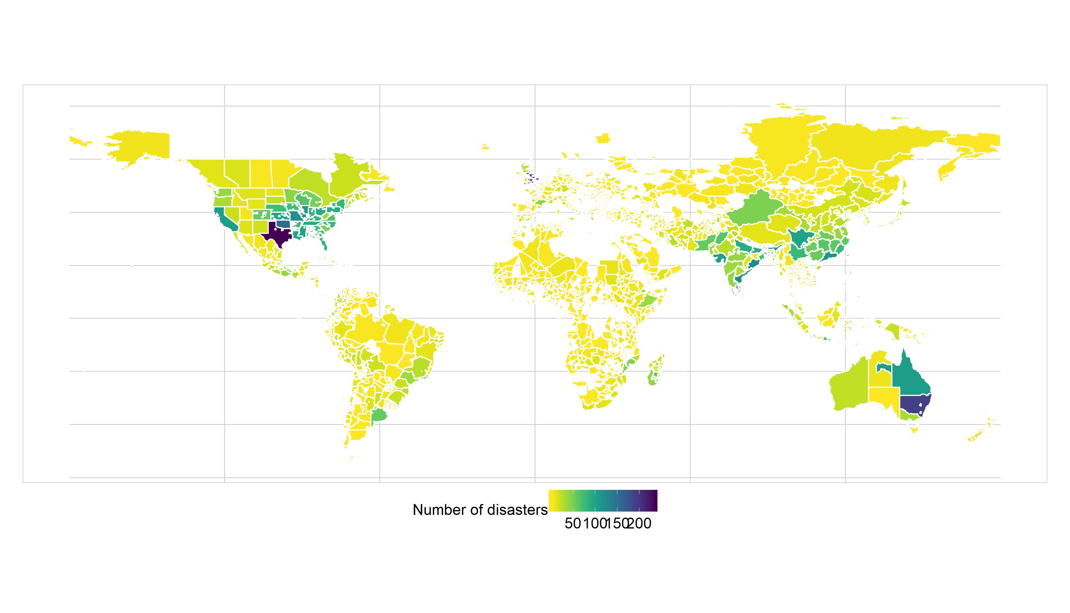 Geocoding more than 9000 disasters across the globe