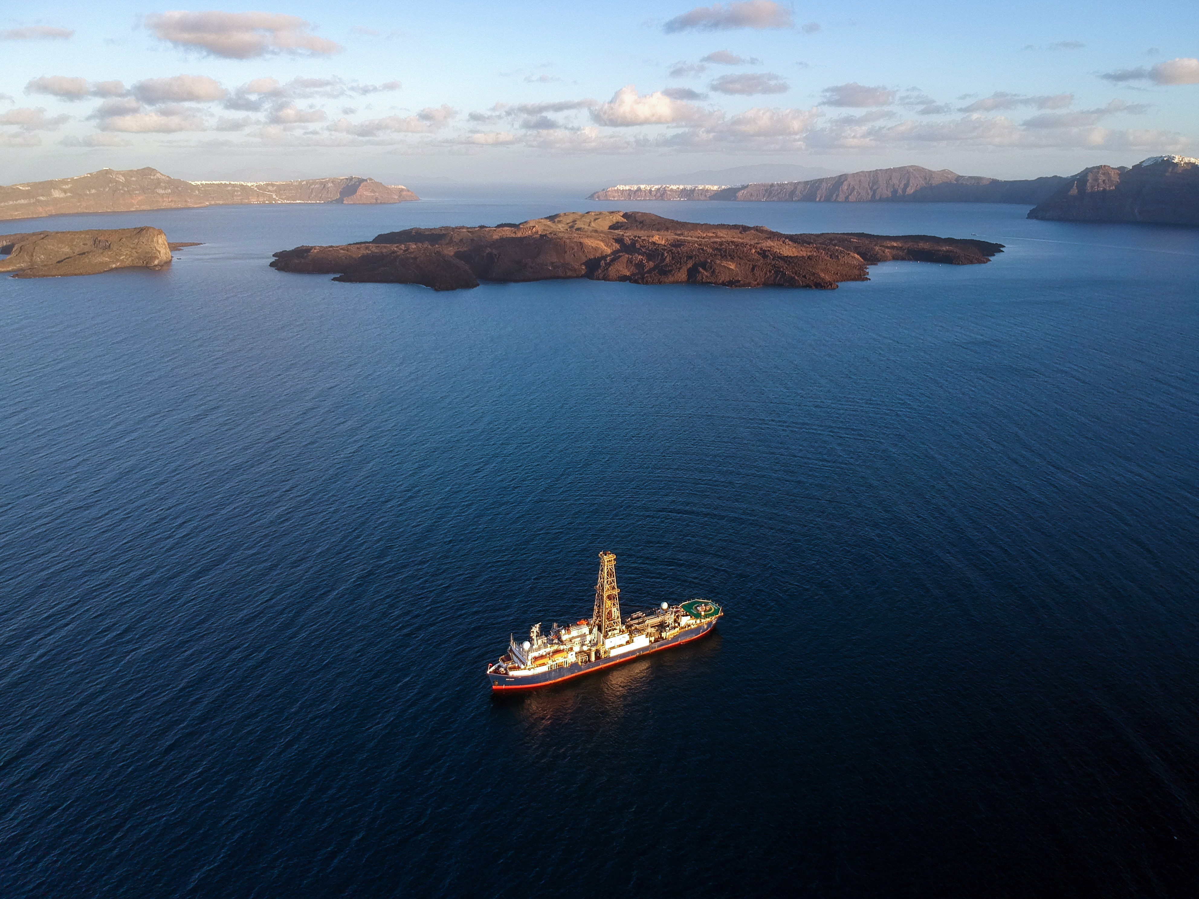 Scientific ocean drilling in the Santorini caldera reveals a surprisingly large eruption in historic times