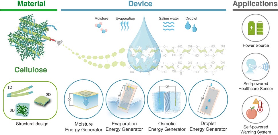 Cellulose‑enabled Hydrovoltaic Energy Generation: from Molecular and Materials Design to Device Integration
