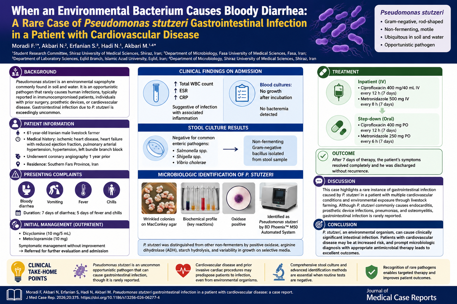 When an environmental bacterium causes bloody diarrhea: a rare case of Pseudomonas stutzeri gastrointestinal infection in a patient with cardiovascular disease