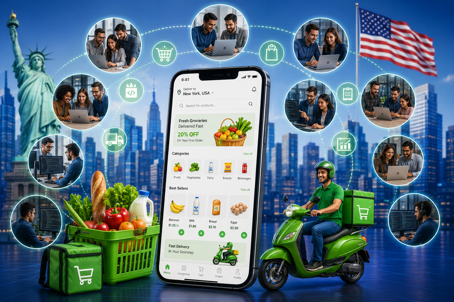 Leading 11 Grocery Delivery App Development Companies in the USA