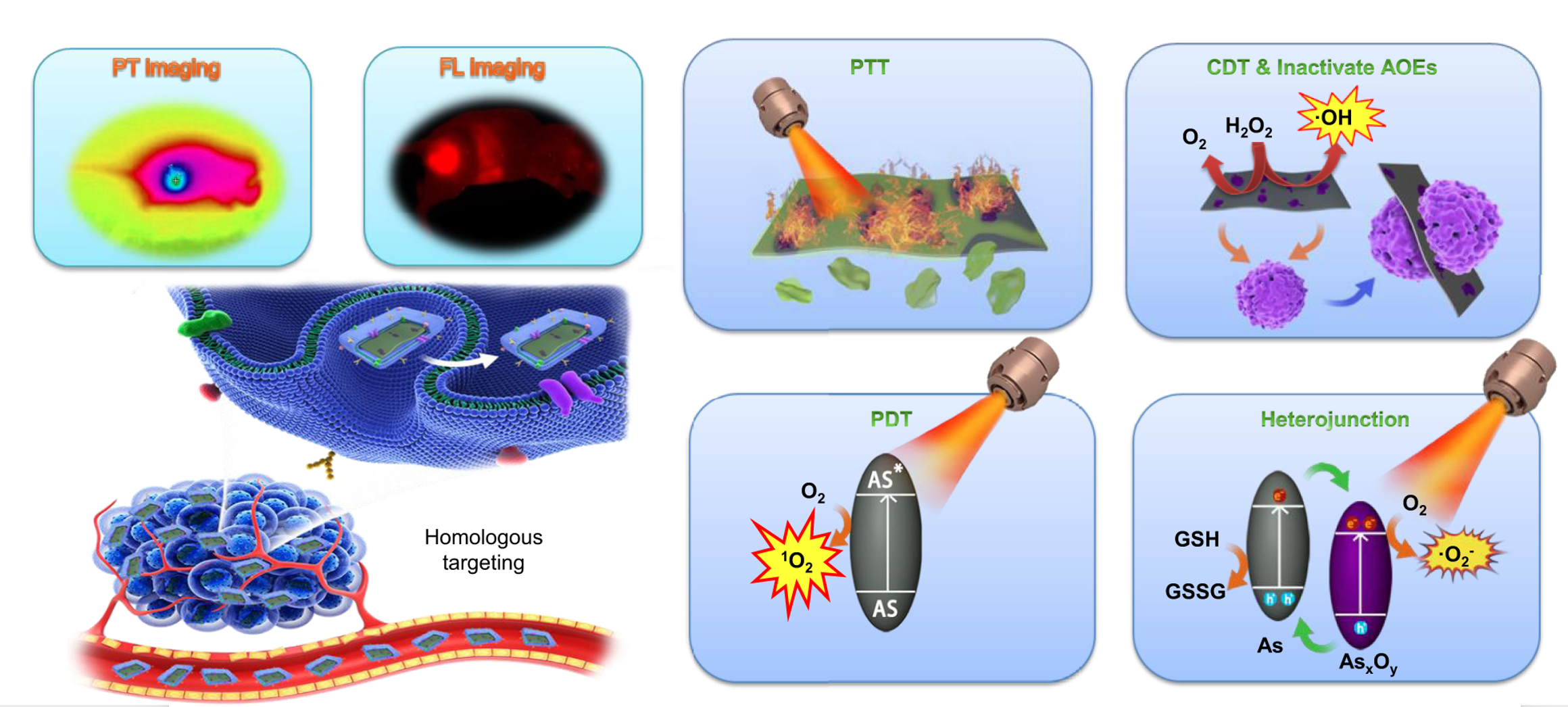 Multi-targeted reactive oxygen species burst for cancer therapy