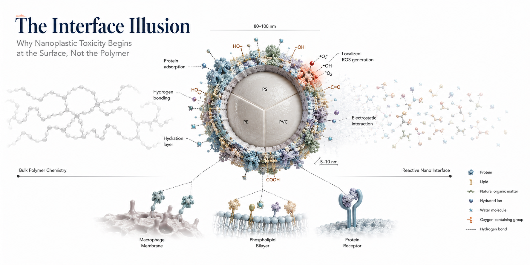 Nanoplastic Toxicity Begins at the Interface, Not the Polymer