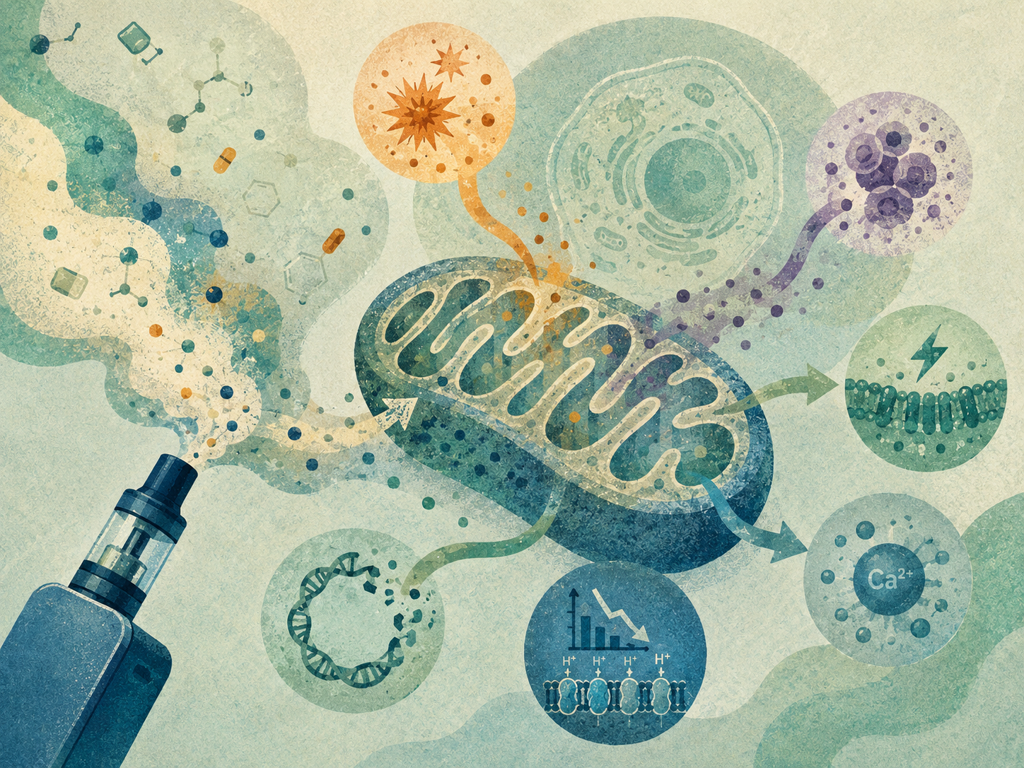 Mitochondrial dysfunction as a central mechanism in e-cigarette toxicity
